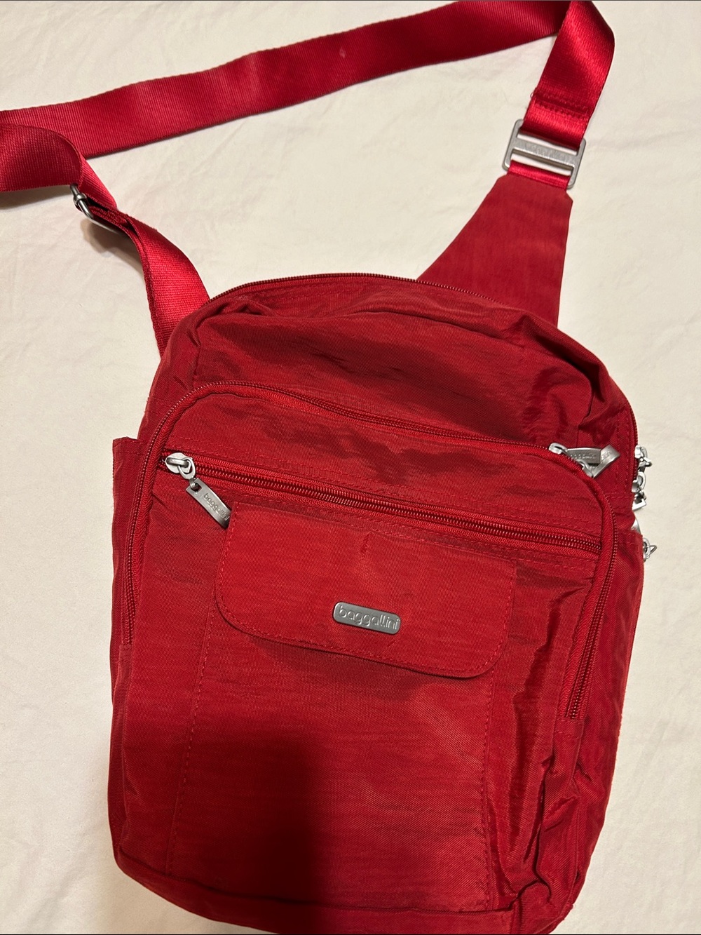 Baggallini Red Compact Sling Backpack - Picture 8 of 10